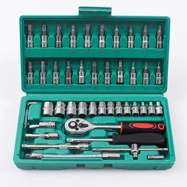 Kit de Herramientas Multifuncional 46 Piezas con Maletín